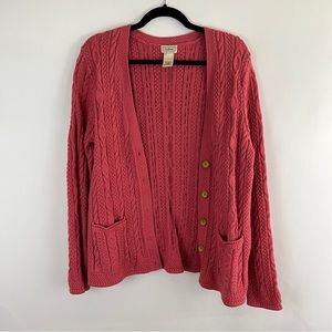 Vintage pink cotton LL Bean Cardigan